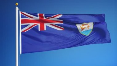Anguilla bayrağı yavaş çekimde sorunsuz alfa ile döngülü