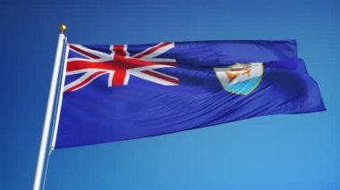Anguilla bayrağı yavaş çekimde sorunsuz alfa ile döngülü