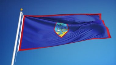 Yavaş çekimde Guam bayrağı alfa ile sorunsuz bir şekilde döngülü