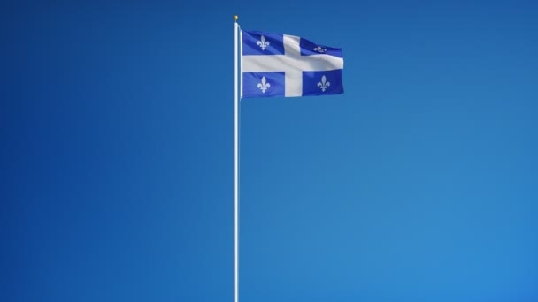 Drapeau du Québec au ralenti en boucle transparente avec alpha — Video