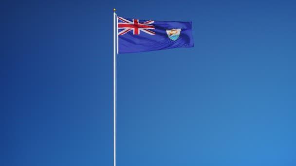 Bandeira de Anguilla em câmera lenta perfeitamente enrolada com alfa — Vídeo de Stock
