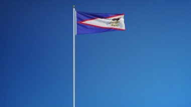 Yavaş çekimde Amerikan Samoa bayrağı sorunsuz alfa ile döngülü