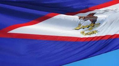 Yavaş çekimde Amerikan Samoa bayrağı sorunsuz alfa ile döngülü