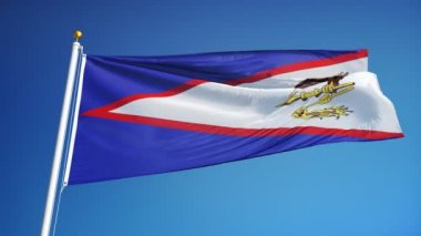 Yavaş çekimde Amerikan Samoa bayrağı sorunsuz alfa ile döngülü