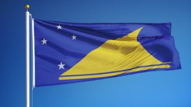 Yavaş çekimde Tokelau bayrağı alfa ile sorunsuz bir şekilde döngülü