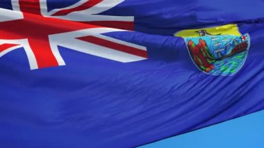 Yavaş çekimde Saint Helena bayrağı alfa ile sorunsuz bir şekilde döngülü