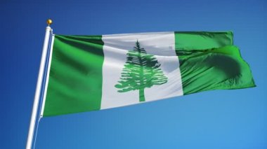 Norfolk Adası bayrağı yavaş çekimde sorunsuz alfa ile döngülü