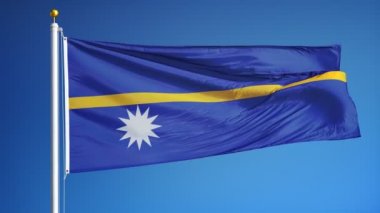 Yavaş çekimde Nauru bayrağı alfa ile sorunsuz bir şekilde döngülü