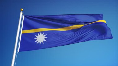 Yavaş çekimde Nauru bayrağı alfa ile sorunsuz bir şekilde döngülü