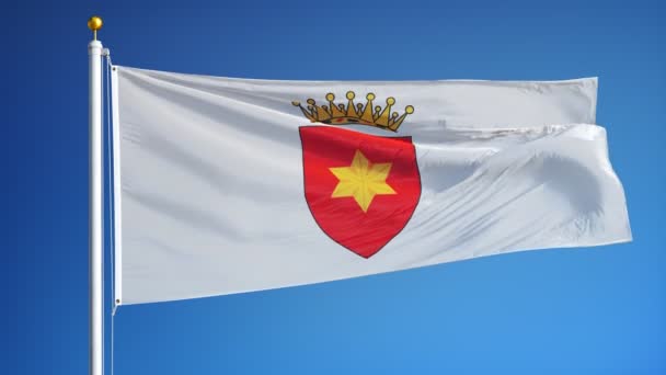 슬로우 모션의 타볼라라 깃발이 알파로 매끄럽게 반복됩니다. — 비디오