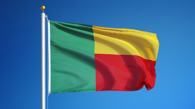 Benin bayrağı, kırpma yolu alfa kanal saydamlığı ile izole