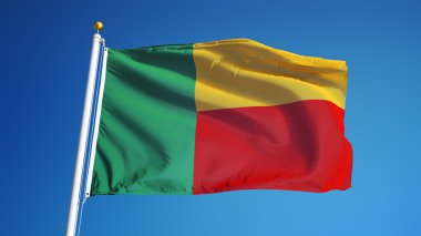 Benin bayrağı, kırpma yolu alfa kanal saydamlığı ile izole
