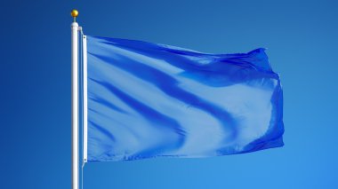 Açık mavi bayrak, kırpma yolu alfa kanal saydamlığı ile izole