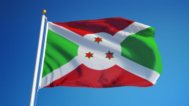 Burundi bayrağı, kırpma yolu alfa kanal şeffaflık ile izole