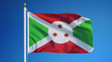 Burundi bayrağı, kırpma yolu alfa kanal şeffaflık ile izole