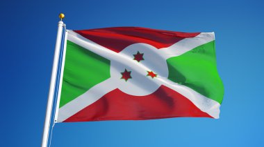 Burundi bayrağı, kırpma yolu alfa kanal şeffaflık ile izole