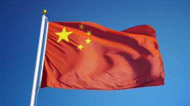 Çin bayrağı, kırpma yolu alfa kanal şeffaflık ile izole