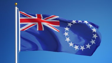 Cook Adaları bayrak, yol alfa kanalı saydamlık kırpma ile izole