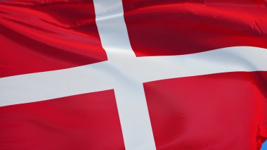 Danimarka bayrağı, kırpma yolu alfa kanal saydamlığı ile izole