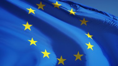 Avrupa Birliği bayrağı, yol alfa kanalı saydamlık kırpma ile izole