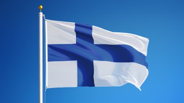 Finlandiya bayrağı, yol alfa kanalı saydamlık kırpma ile izole