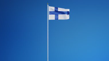 Finlandiya bayrağı, yol alfa kanalı saydamlık kırpma ile izole