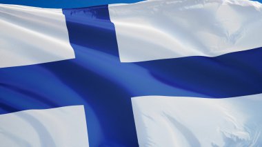 Finlandiya bayrağı, yol alfa kanalı saydamlık kırpma ile izole