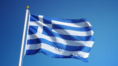 Yunanistan bayrağı, kırpma yolu alfa kanal şeffaflık ile izole