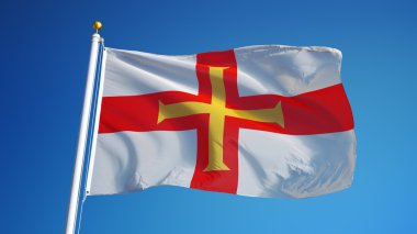 Guernsey bayrağı, kırpma yolu alfa kanal saydamlığı ile izole