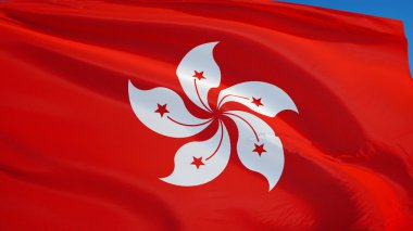 Hong Kong bayrağı, kırpma yolu alfa kanal şeffaflık ile izole