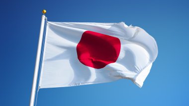 Japonya bayrağı, yol alfa kanalı saydamlık kırpma ile izole