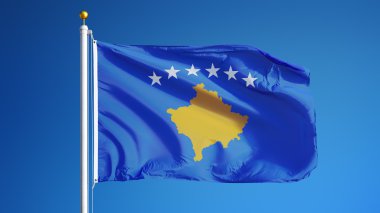 Kosova bayrağı, kırpma yolu alfa kanal şeffaflık ile izole