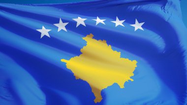 Kosova bayrağı, kırpma yolu alfa kanal şeffaflık ile izole