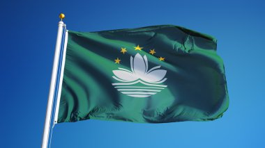Macau bayrak, yol alfa kanalı saydamlık kırpma ile izole