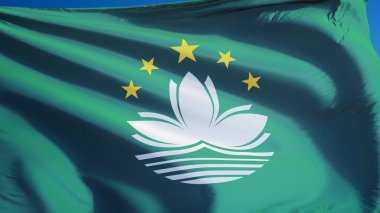 Macau bayrak, yol alfa kanalı saydamlık kırpma ile izole
