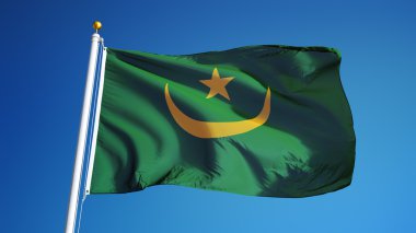 Moritanya bayrak, yol alfa kanalı saydamlık kırpma ile izole