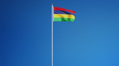 Mauritius bayrak, yol alfa kanalı saydamlık kırpma ile izole