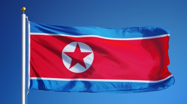 Kuzey Kore bayrağı, yol alfa kanalı saydamlık kırpma ile izole