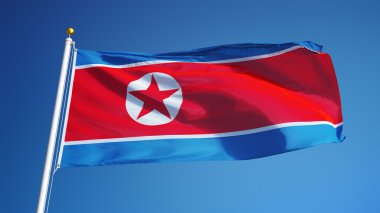 Kuzey Kore bayrağı, yol alfa kanalı saydamlık kırpma ile izole