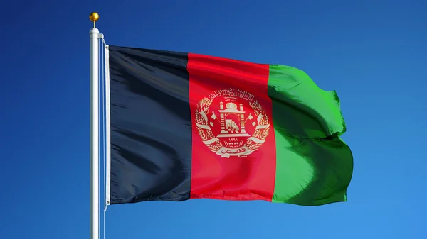 Afganisztán zászló, izolált Vágógörbe alfa-csatorna áttetszősége — Stock Fotó