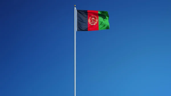 Bandera de Afganistán, aislada con transparencia de canal alfa de ruta de recorte —  Fotos de Stock