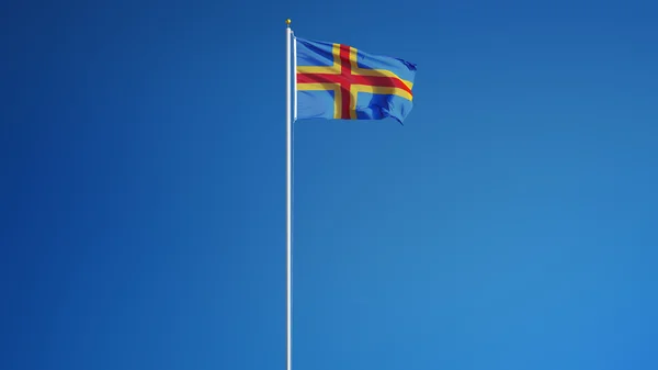 Aland Adaları bayrağı, kırpma yolu alfa kanal şeffaflık ile izole — Stok fotoğraf