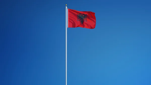 Bandera Albania, aislada con ruta de recorte transparencia canal alfa —  Fotos de Stock