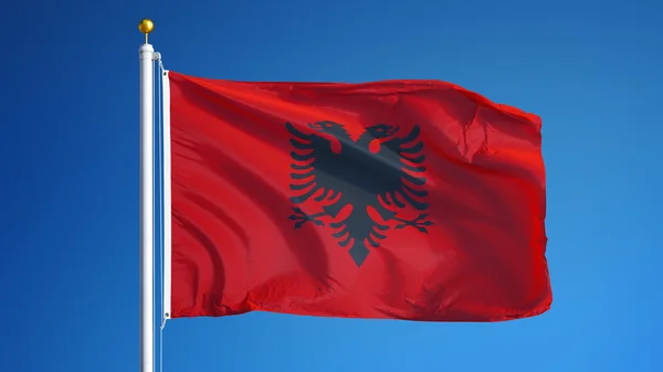 Bandera Albania, aislada con ruta de recorte transparencia canal alfa —  Fotos de Stock