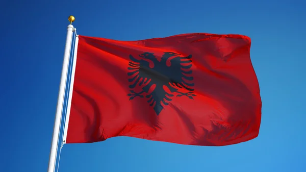 Bandera Albania, aislada con ruta de recorte transparencia canal alfa —  Fotos de Stock