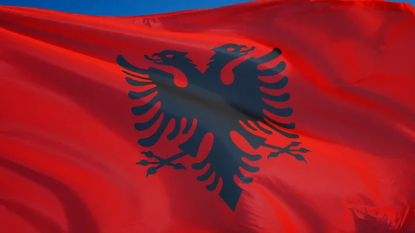 Bandera Albania, aislada con ruta de recorte transparencia canal alfa —  Fotos de Stock