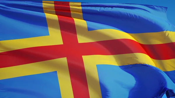 Vlag van Aland-eilanden, geïsoleerd met uitknippad alfakanaal transparantie — Stockfoto