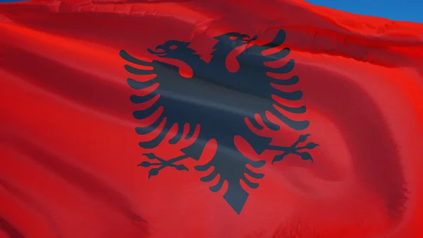 Bandera Albania, aislada con ruta de recorte transparencia canal alfa —  Fotos de Stock
