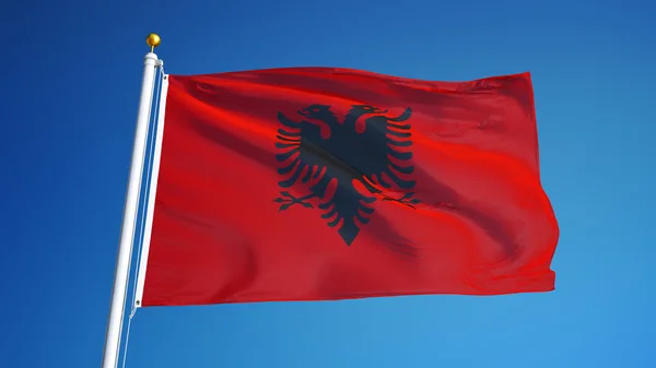 Bandera Albania, aislada con ruta de recorte transparencia canal alfa —  Fotos de Stock