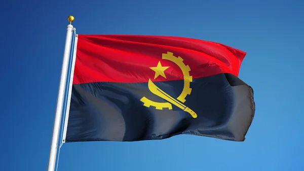 Angola zászló, izolált Vágógörbe alfa-csatorna átláthatóság — Stock Fotó